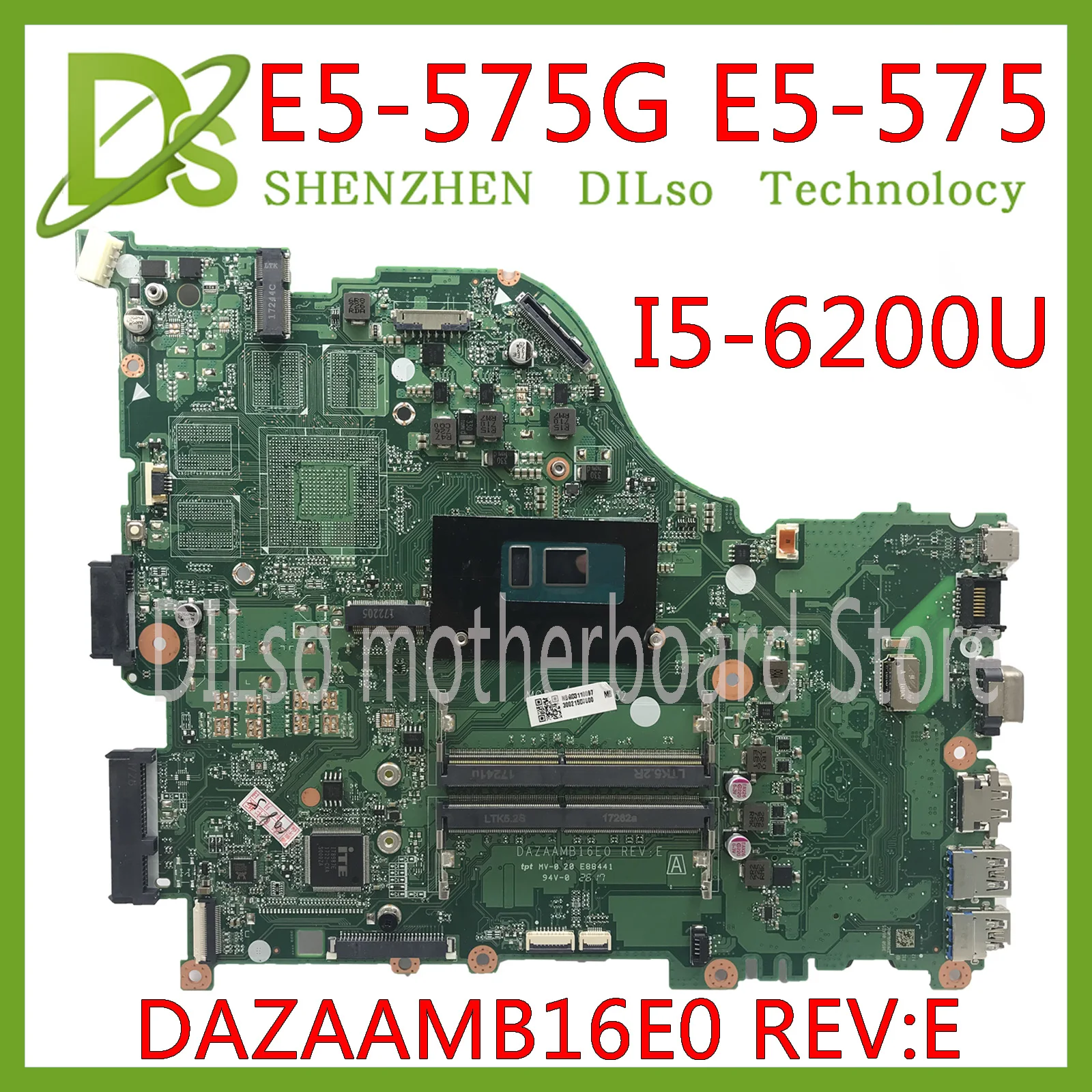 KEFU E5 575G материнская плата для Acer Aspire 575 574 F5 573 I5 6200U CPU DAZAAMB16E0 тест Оригинал
