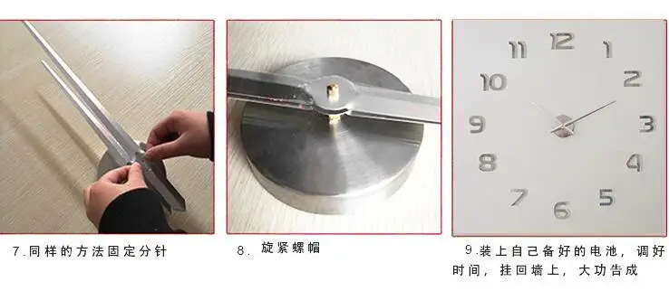 Бесшумные настенные часы DIY в римском стиле для творчества зеркальный эффект 3D
