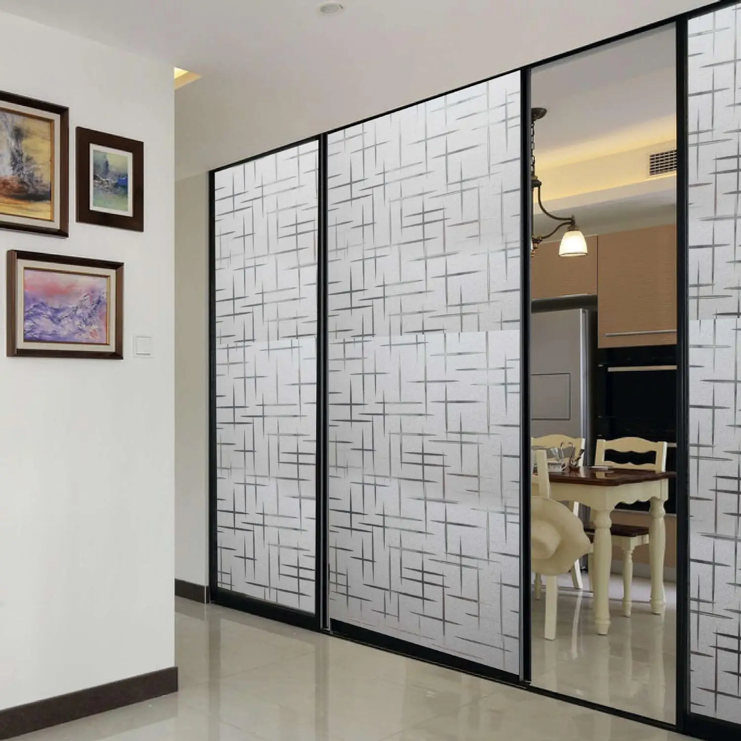 3D крестообразная матовая стеклянная пленка без клея для украшения дома