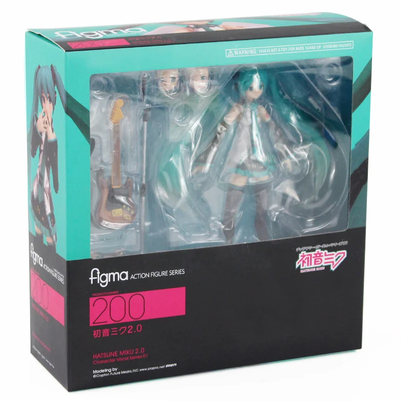 Figma 200 in Box Хацунэ Мику фигурка Figma 200 307 394 Мику с гитарой велосипед Модель игрушки для коллекции подарков - Цвет: Figma 200 in Box