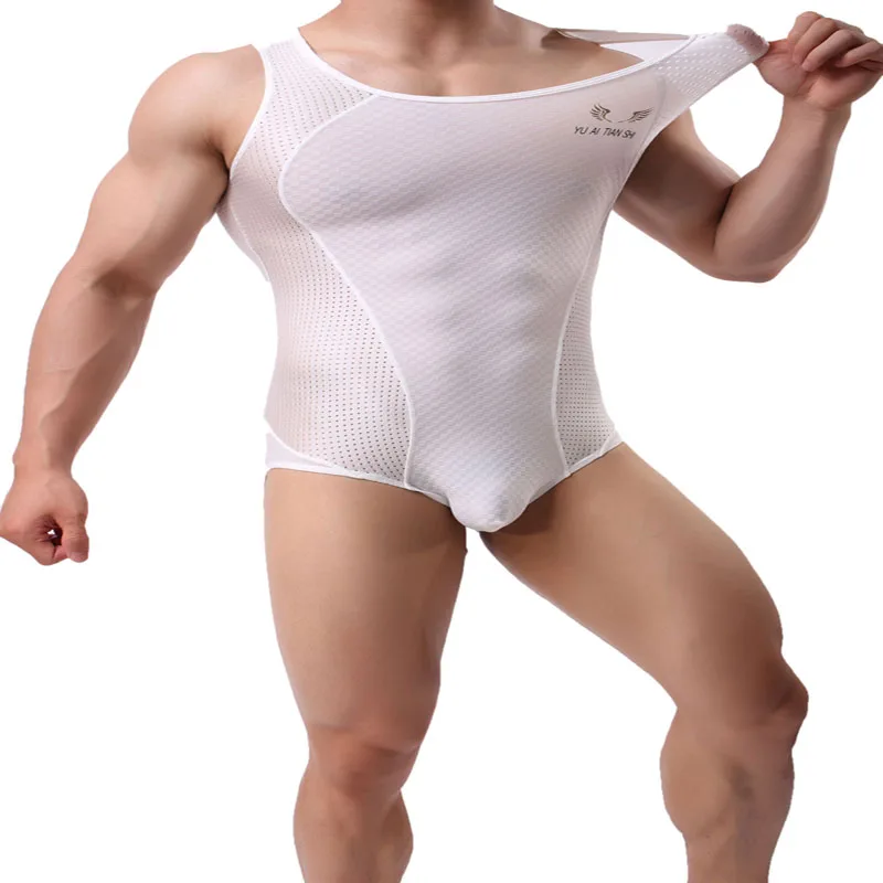 Men's Leotard Jumpsuit Bodysuits Body Building Shapers Tights Men Singlet Underwear Bikini One-piece Male Underwear Shapers