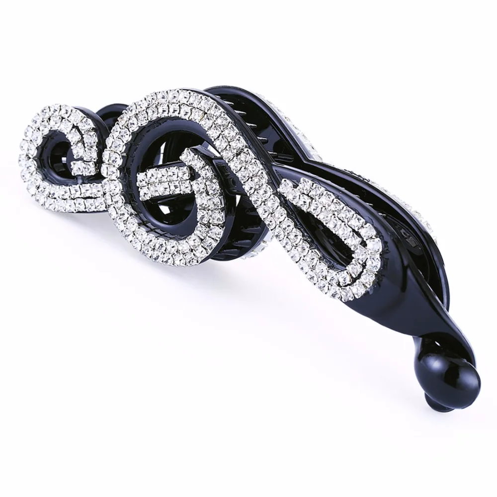 Полностью хрустальные стразы зажимы для волос в форме музыкальных нот женщин