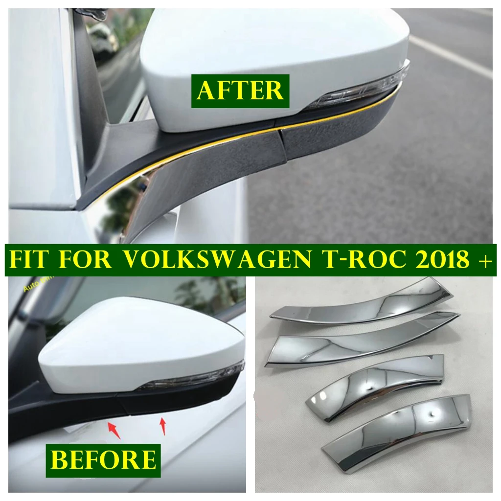 

Rearview Mirror Anti-rub Rubbing Decoration Strip Cover Trim For Volkswagen T-Roc T Roc 2018 - 2021 Chrome Exterior Refit Kit