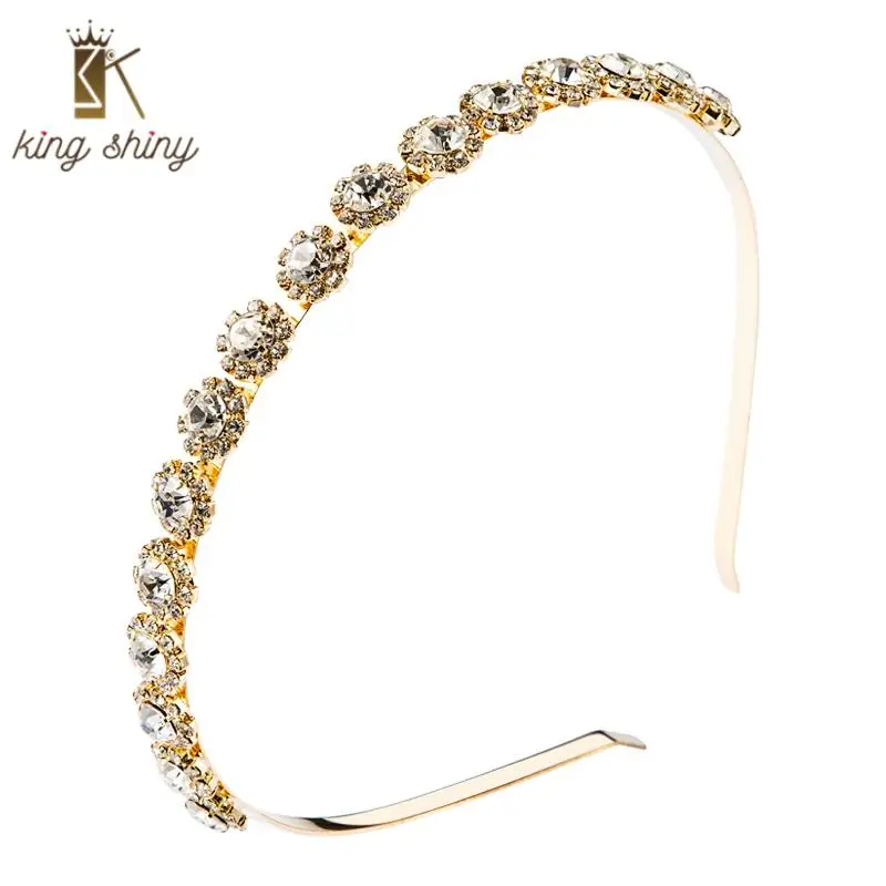 

Elegant Shiny Rhinestone Metal Belt Headband for Woman Luxury Super Flash Crystal Flower Hair Band Charm Girl Party Hair Jewelry