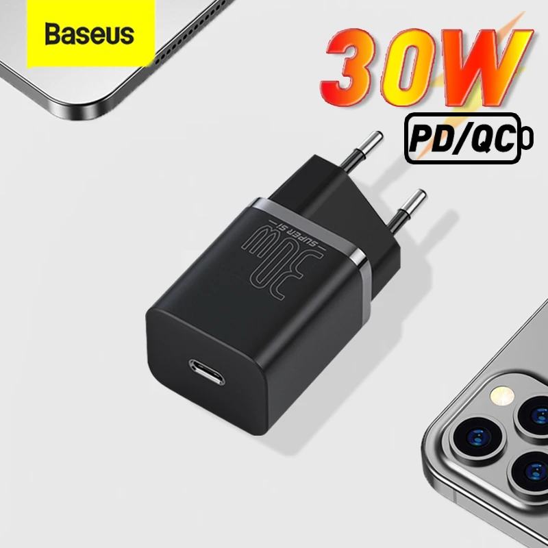 

Baseus 30W USB C Charger Quick Charge 3.0 Type C PD Fast Charging for iPhone 12 Pro 11 XS X 8 Xiaomi iPad Portable Phone Charger
