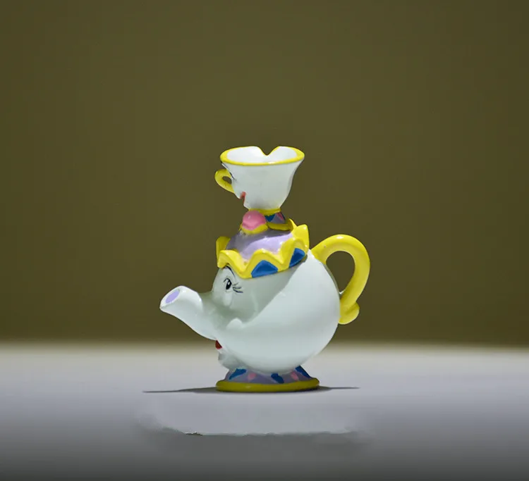 12 шт./лот 4 см коллекция красота зверь принцесса чайник CupMrs. Potts и сын фигурки