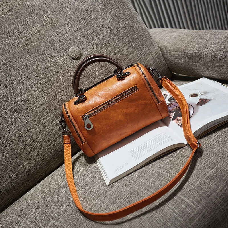 

2020 New flowers pendant handbag women's fashion Boston bags single shoulder bag ladies genuine leather messenger crossbody bag