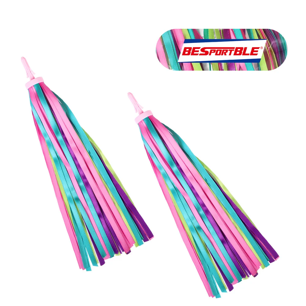 

BESPORTBLE One Pair of Childrens Bike Handlebar Streamers Grips Tassels Ribbons Baby Carrier Accessories (Colorful)