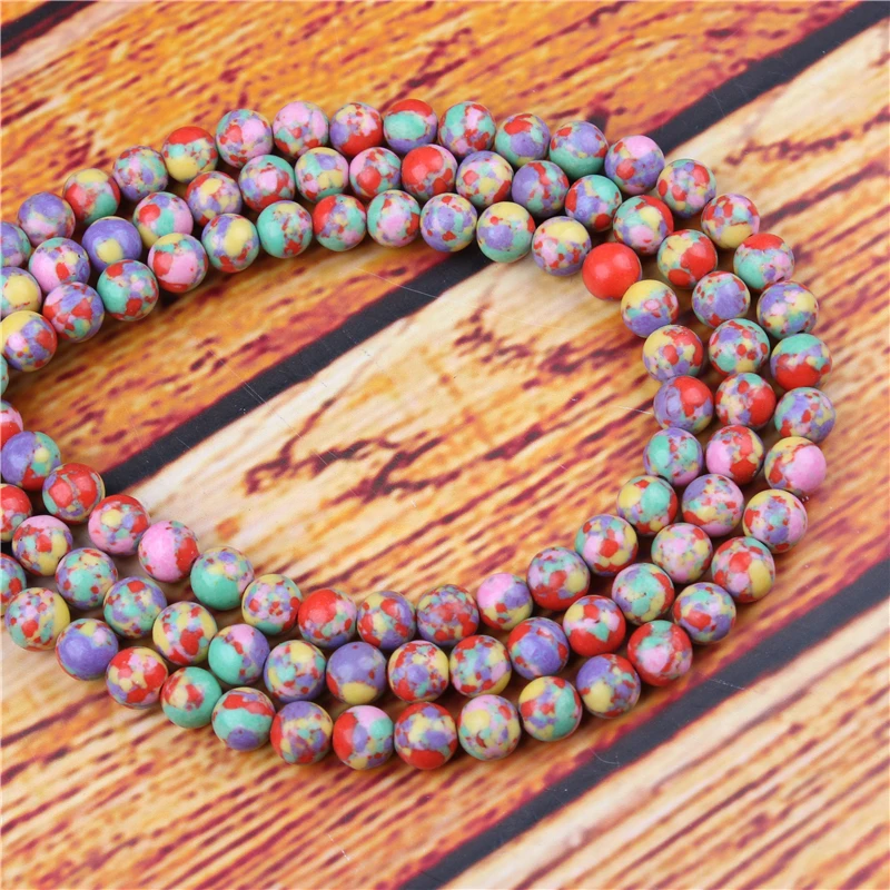 

Color Emperor Natural Stone Bead Round Loose Spaced Beads 15 Inch Strand 4/6/8/10/12mm For Jewelry Making DIY Bracelet