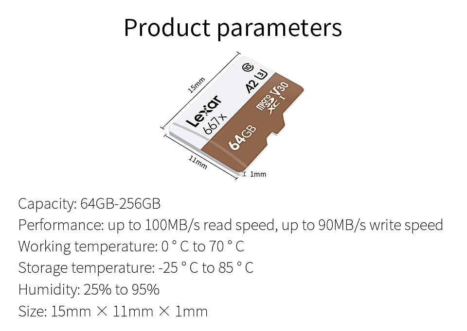 Оригинальная карта памяти Lexar A2 667x SDXC Micro SD карта 64 Гб 128 ГБ 256 ГБ A2 U3 V30 C10 TF карта для 4K видео microsd флэш-карты