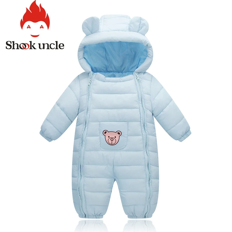 Детские комбинезоны с капюшоном Детский Зимний толстый хлопковый костюм для