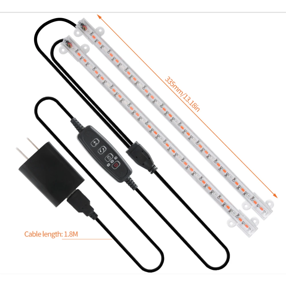 

Professional LED Greenhouse Tent Plants Growth Light Double Tube USB Adjustable Full Spectrum Phytolamp for Flowers