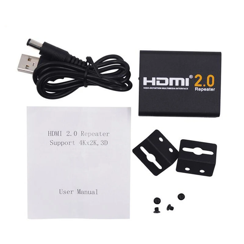4K x 2K 2 0 HDMI Ретранслятор удлинитель 1080P 3D Кабель-адаптер Усилитель сигнала