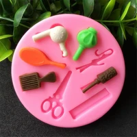 barber tools silicone cake mold fondant cake silicone mould candy jello mould pastry baking tools