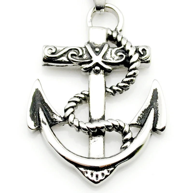 

AMUMIU Vintage Charm Anchor Pendant Necklace For Men Women Stainless Steel Fashion Punk Style Jewelry Party Gifts HP1653