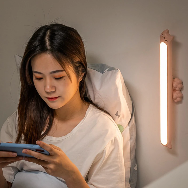 

Night Light Wall Reading Lights for Kids Bunk Bed Lamp Stick on Anywhere Magnetic Wardrobe Under Cabinet Light USB Charge Lamp N