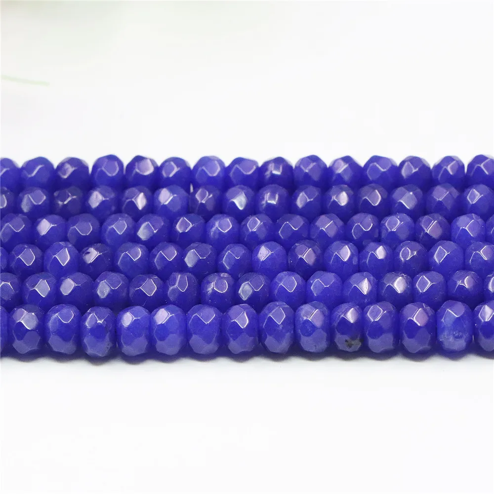 

Accessory Crafts Parts 5x8mm Blue Faceted Loose Abacus Beads 15" DIY Beads Jewelry Making Stone Wholesale Semi Finished Stones