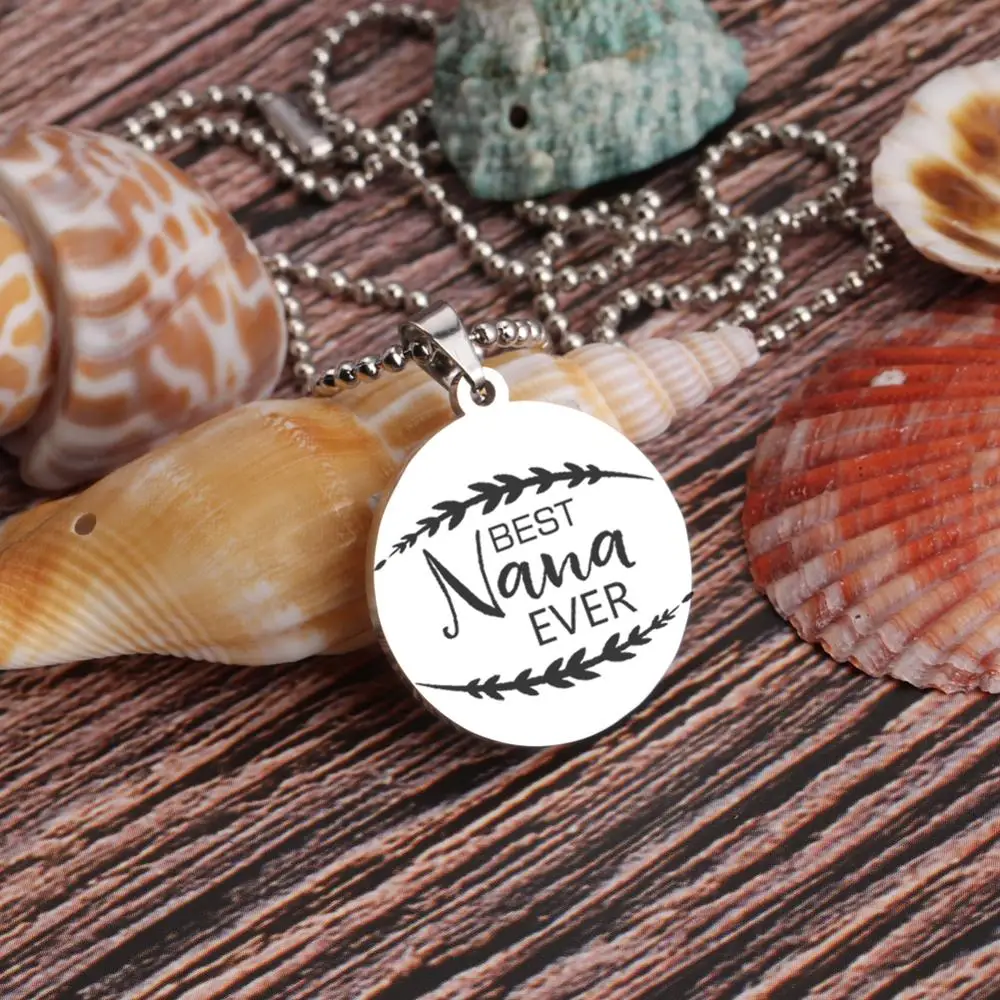 High Quatily Engraved Necklace Lettering &quotBest Nana Ever&quot Personalized Pendant Delicate Jewelry Trinket For Grandma Grandmother |
