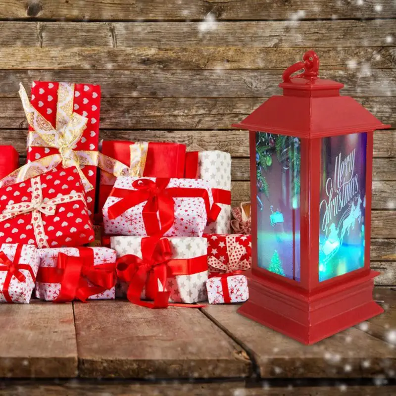 

Santa Claus Snowman Lantern Light Christmas Tree Ornament Xmas Gifts Merry Christmas Vintage Lighthouse Decoration New Year 2022