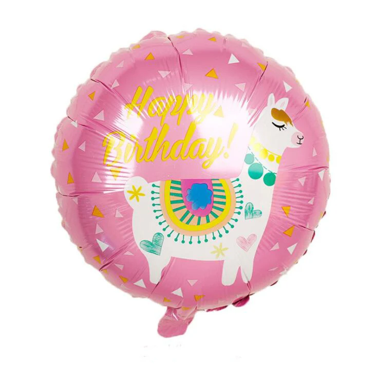 18inch pink 1pcs Красочные лама Альпака латексные свадебные шары с днем рождения Круглый Гелиевый шар игрушки для вечеринки перед рождением ребенка подарок - Цвет: 18inch pink 1pcs