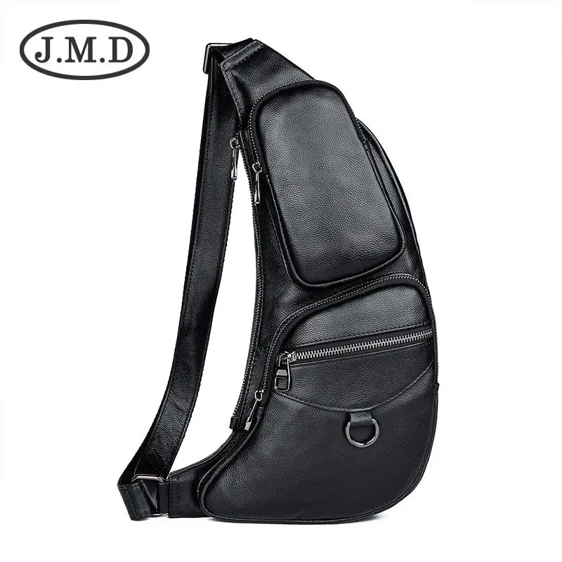 

J.M.D Men Chest Travel Bags Cow Leather Man Casual Fashion Chest Bag Male Shoulder Bag