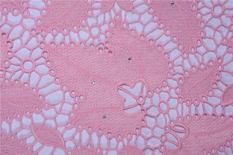 New Light Purple African Lace Fabric Water Soluble Guipure French Lace Fabric High Quality Nigerian Lace Fabric For WeddingA1668