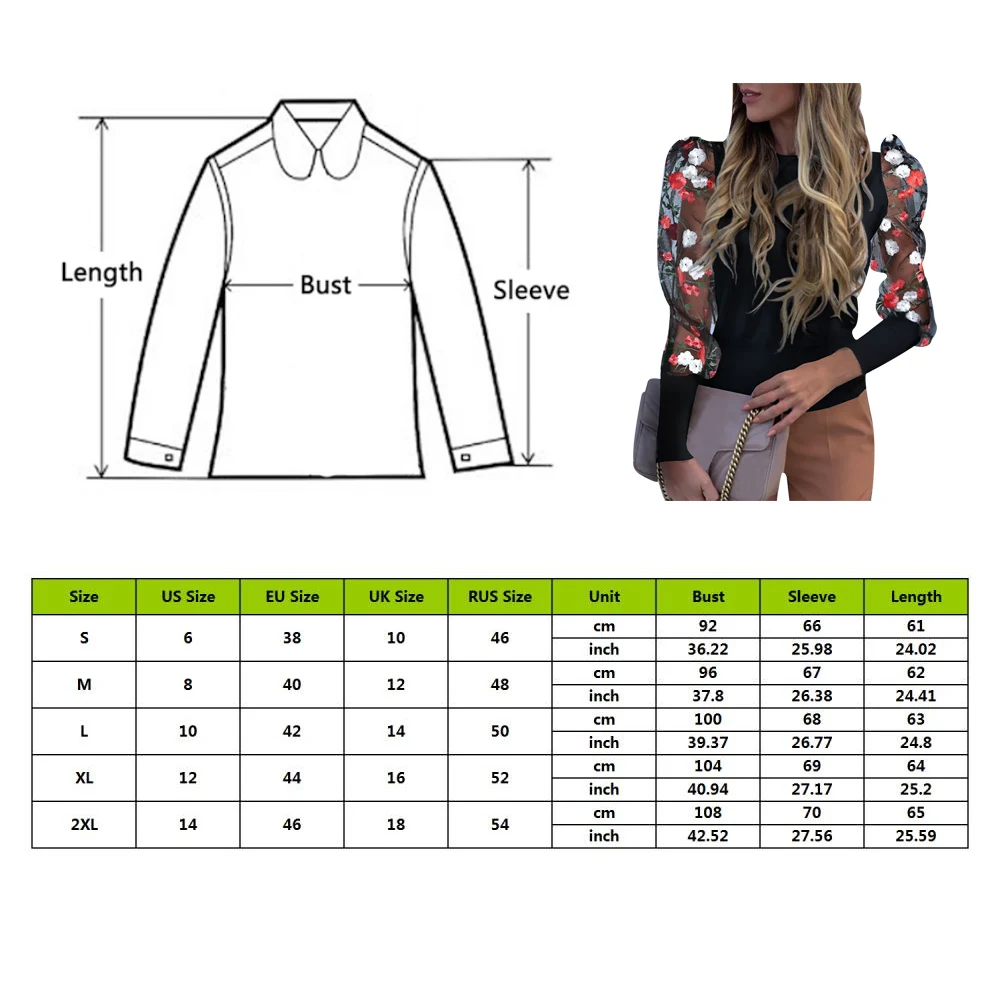 Litthing 2020 женские черные кружевные блузы сетчатые Блузы с вышивкой и буфами на