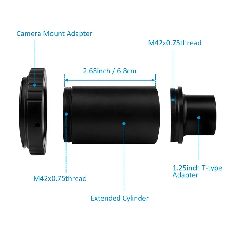 Удлинительная трубка для телескопа CA1 1 25 дюйма + кольцо камеры T2 DSLR