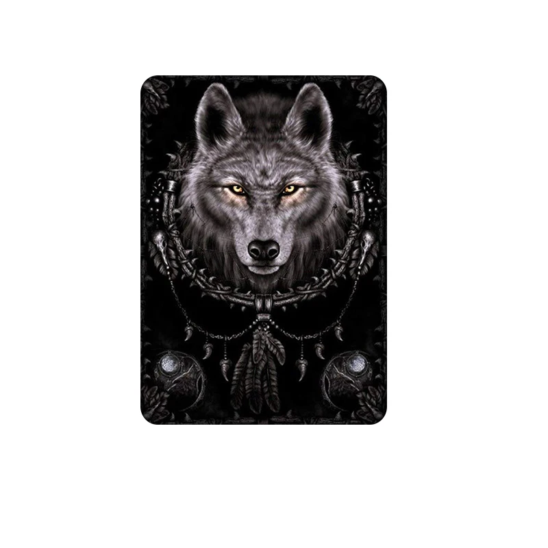 Wild Snow Wolf Moonlight Plate постеры металлические оловянные знаки современный дом кафе