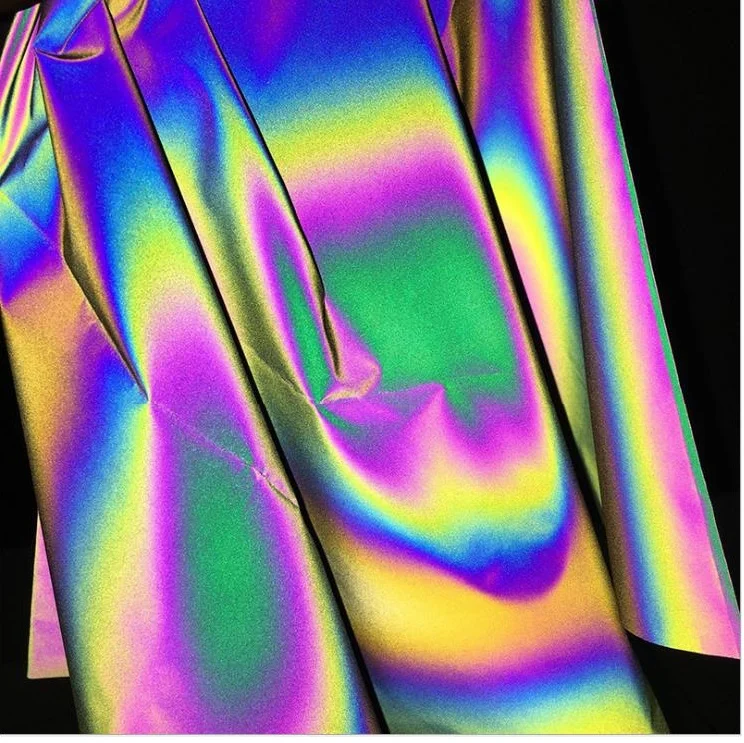 50 см * 140 см Радужный светоотражающий тканевые аксессуары к одежде яркий ретро светоотражающий волшебный градиентный цвет DIY ткань от AliExpress WW