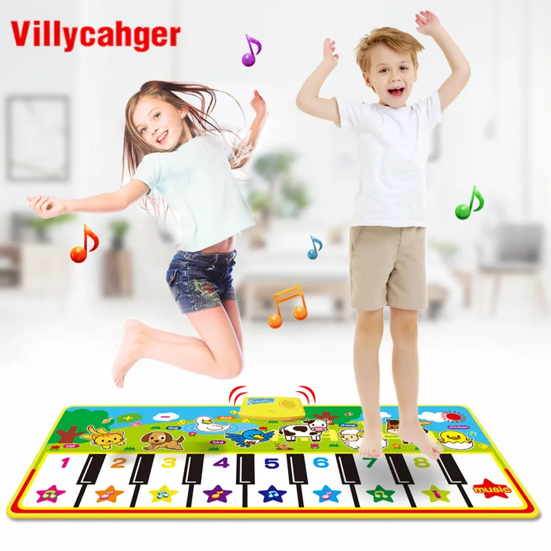 

Музыкальный коврик с животными для пианино, детский игровой коврик, игрушки для инструментов, музыкальные игрушки, игровой коврик, обучающи...
