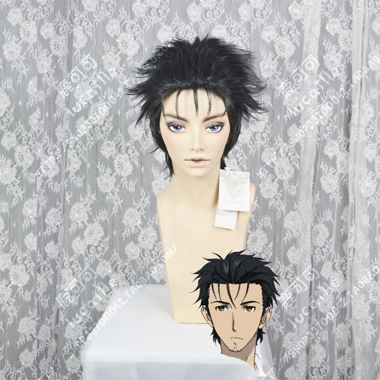 Аниме Steins Gate Okabe Rintarou черные короткие термостойкие синтетические волосы для