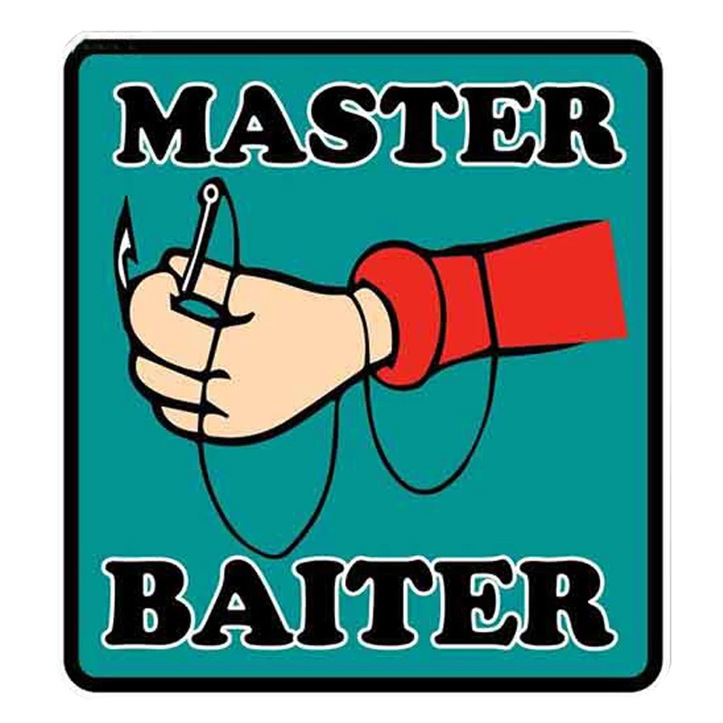 

13cm x 12cm for Master Baiter Fishing Fisherman Hook Anime Car Stickers Vinyl JDM Bumper Trunk Truck Graphics Decal