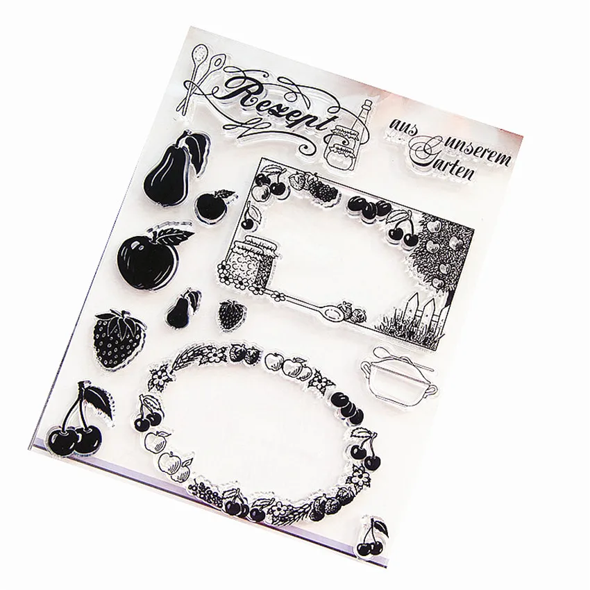 

14x18cm Fruit wreath Transparent Clear Stamps Silicone Seals Roller Stamp DIY scrapbooking photo album/Card Making
