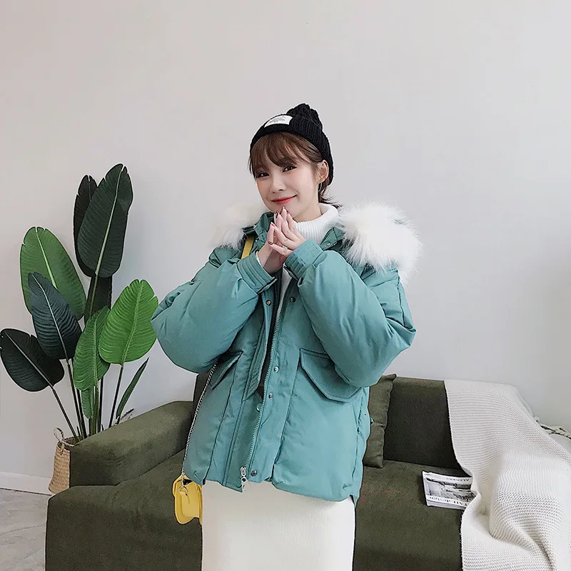 Модная женская новая Корейская зимняя хлопковая одежда куртка утолщенная