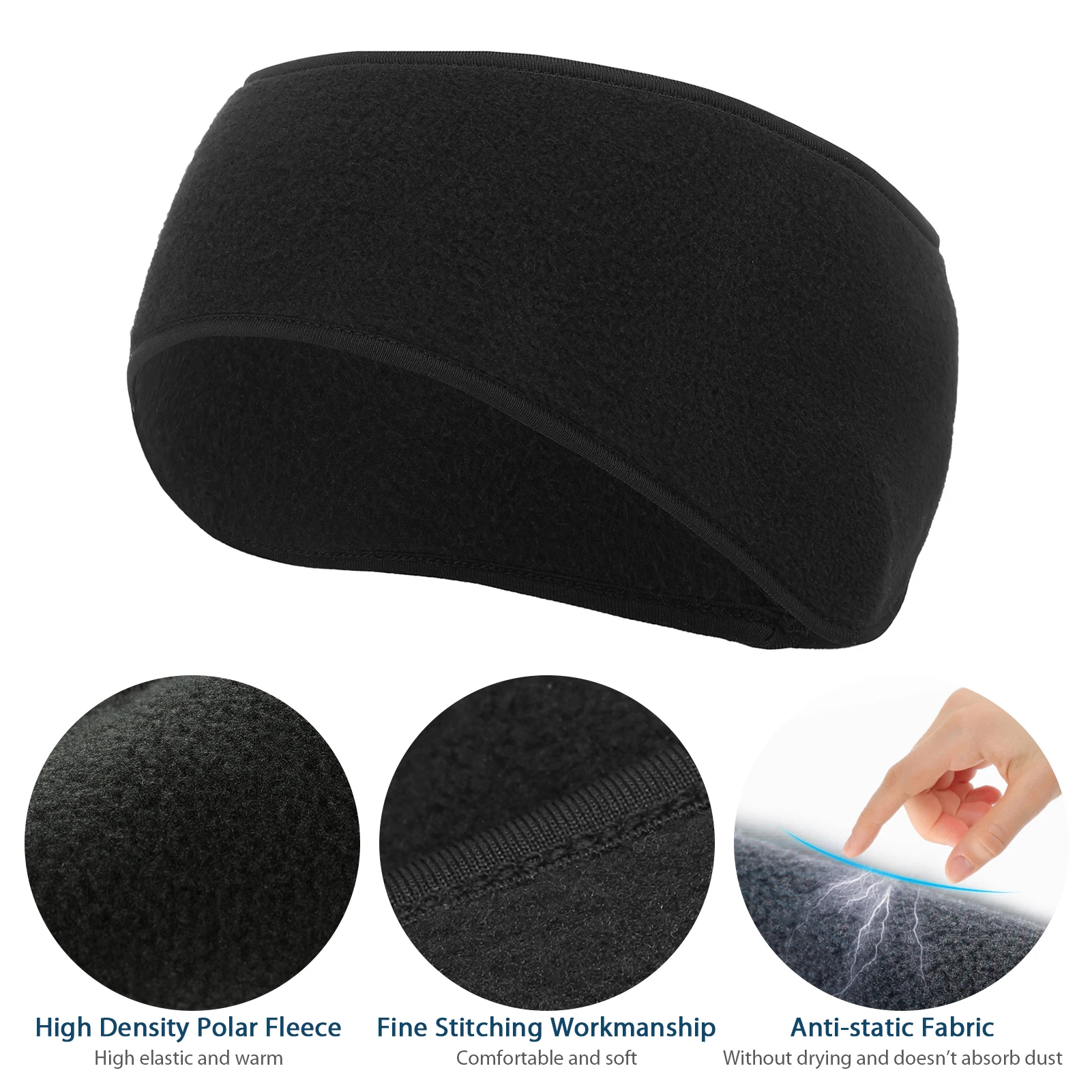 Зимняя повязка на голову с флисовой подкладкой защита ушей высокоэластичная