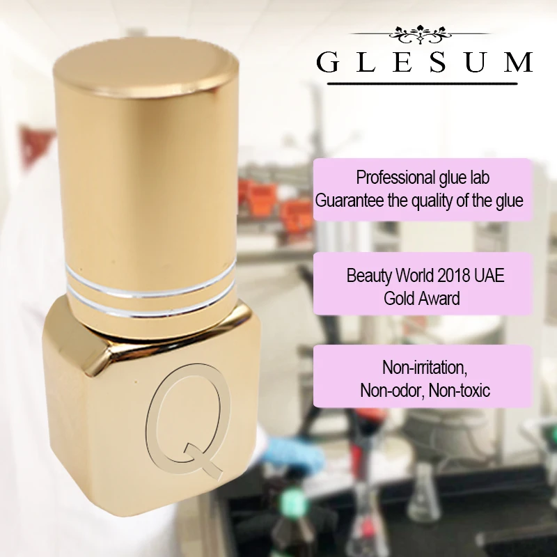 Glesum золото бутылки сильный 0.5s быстро сохнут черный для наращивания ресниц Queen