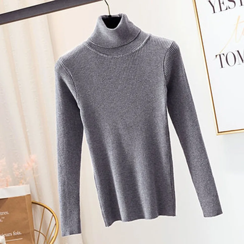 

Women Sweaters 2021 Autumn Winter Tops Thick Slim Women Pullover Knitted Sweater Jumper Soft Warm Pull Femme