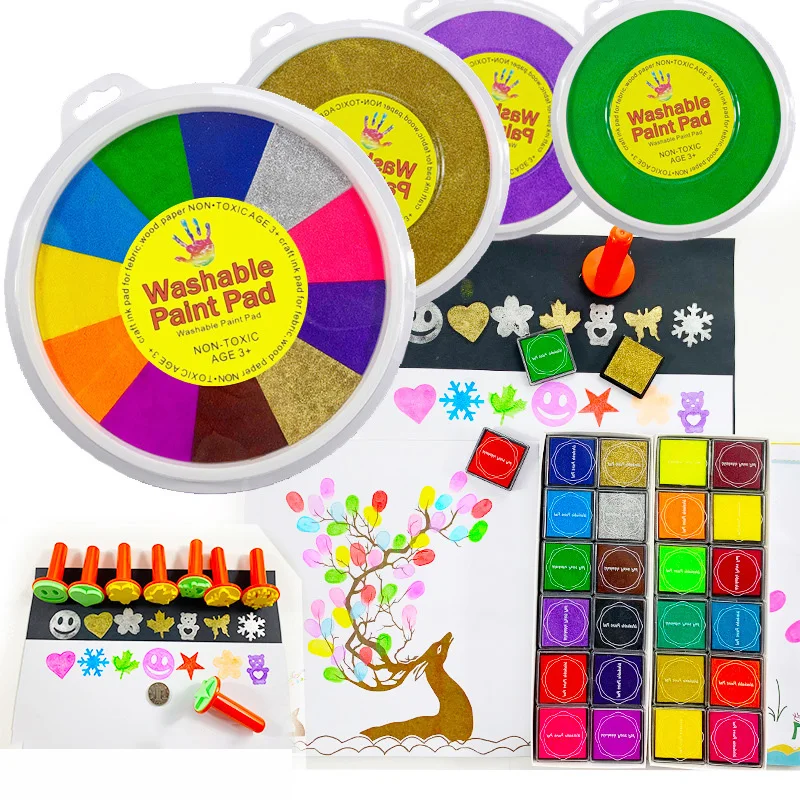 24 см забавная цвета прокладка для печати чернил сделай сам рисования пальцев