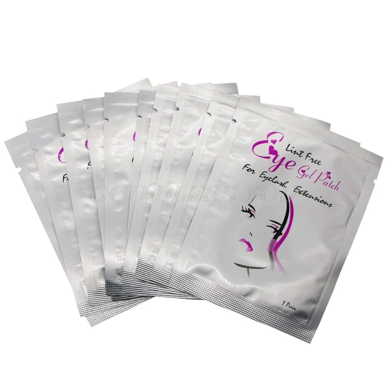 100 пар патчи для удлинения ресниц под гелевые накладки глаз наклейки без ворса