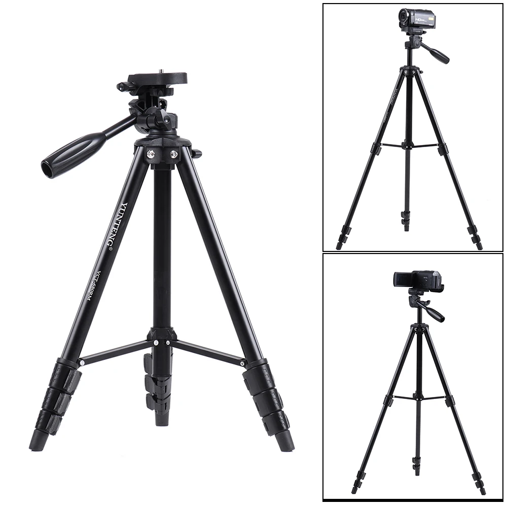 

Yunteng VCT-680 4 Sections Portable Aluminum Tripod With Damping Head DSLR Camera Tripod for Smartphone Nikon Canon Sony