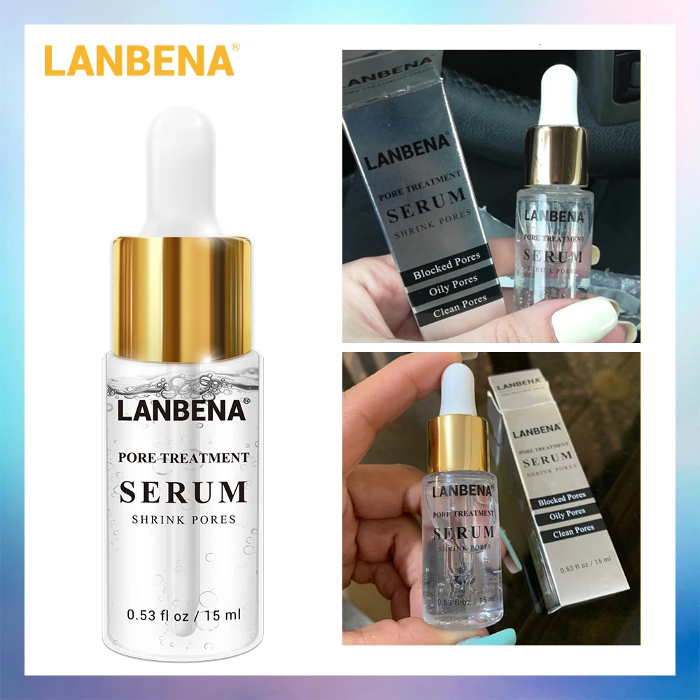LANBENA Shrink Pore Treatment Serum Facial Oily Control Essence Relieve Dryness Firming Moisturizing Repairing Skin Care 15ml