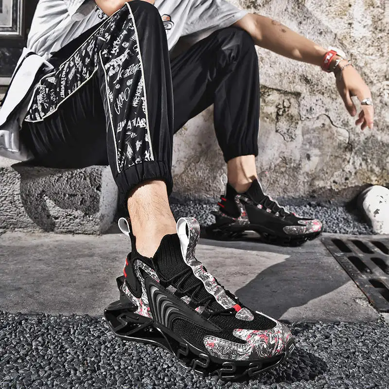 Воздухопроницаемые мужские кроссовки для бега красная Мужская Спортивная обувь