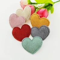 100pcslot 3 53cm padded heart applique for diy clothes hat ornament headwear hair clips accessories