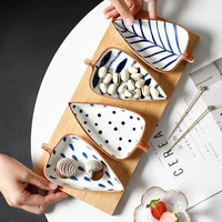 creative leaves dried fruit tray candy fruit plate compartment household modern living room and shop snacks snack dish