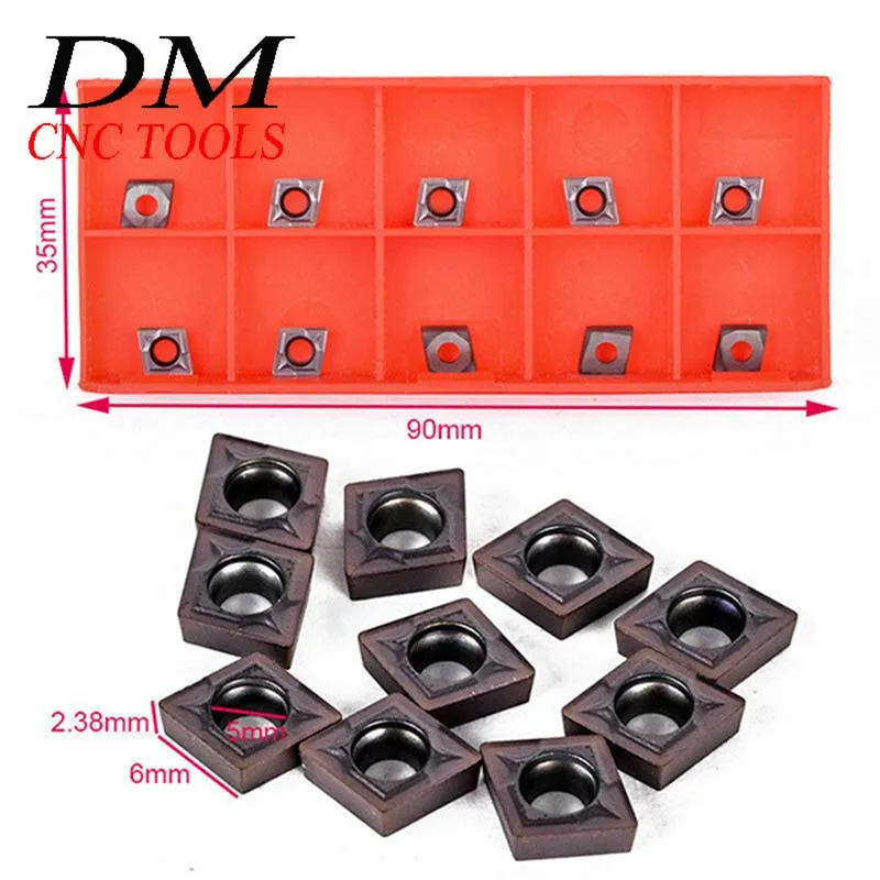 10pcs CCMT060204 US735/CCMT060204 UE6020/CCMT060204 VP15TF CCMT21.51 internal turning tool carbide insert metal CNC machine |