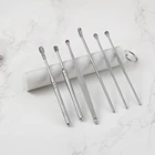 Спиральный инструмент для удаления ушной серы, набор для очистки из нержавеющей стали, спиральная Ушная сера, Кюретка, ложки, чистящая щетка, забота о здоровье, с чехлом