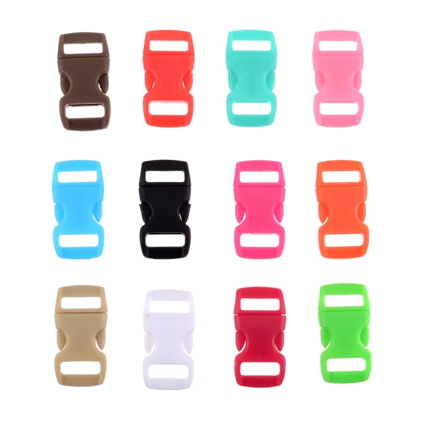 

20Pcs Plastic Contoured Side Release Buckles Clasps For Paracord Bracelet Backpacks Clothes Bags Decor 29x15mm 12 Colors F1121