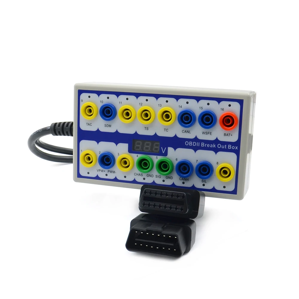 Лучший протокол OBDII детектор автомобиля OBD Break Out Box Breakout Tool OBD2 Pin BOX|Диагностические