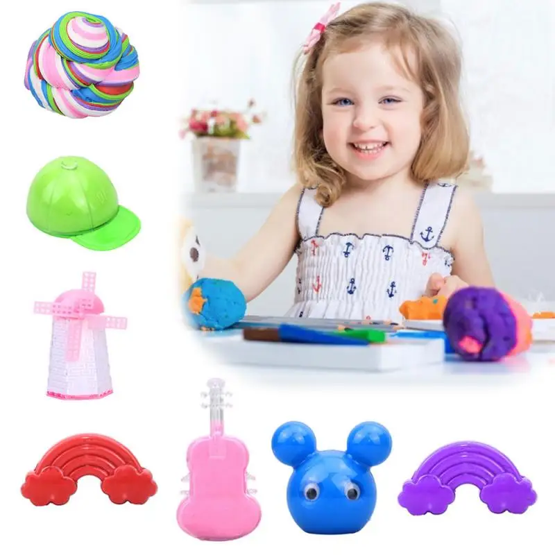 Радуга 6 цветов хлопковая грязь мультфильм DIY игрушка ручной работы пушистый